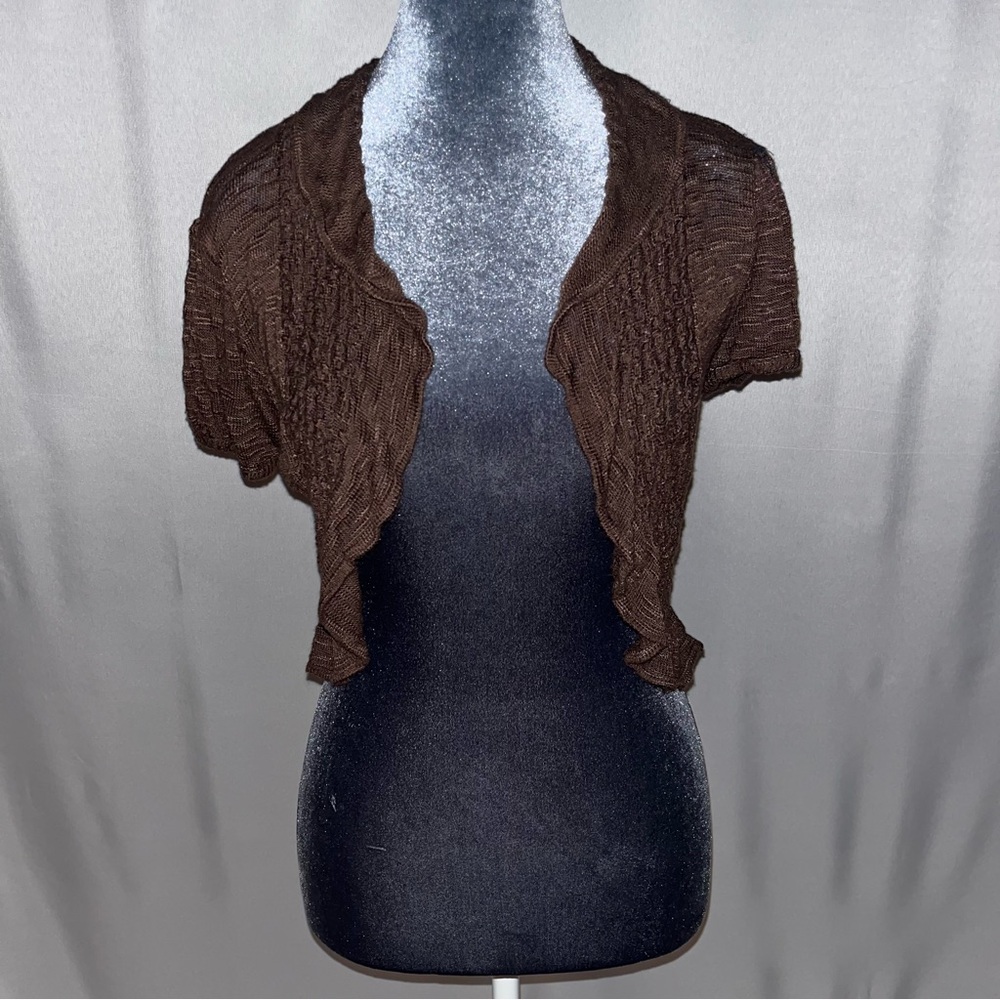 Brown Open Cardigan Sweater